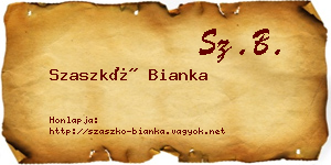 Szaszkó Bianka névjegykártya