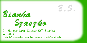 bianka szaszko business card