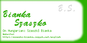 bianka szaszko business card